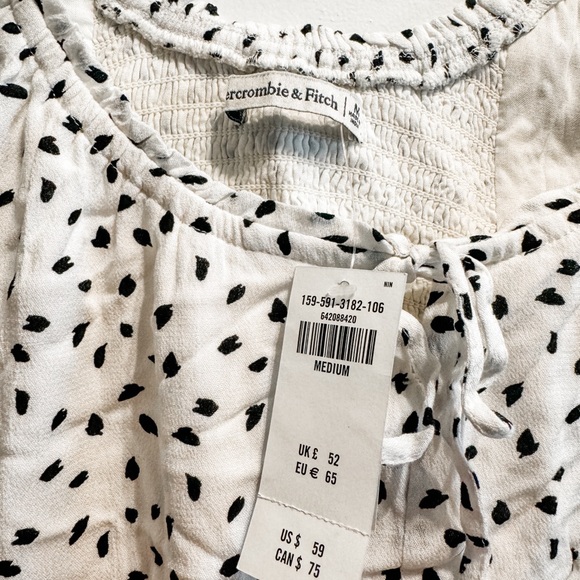 Abercrombie white polka dot mini dress size medium - Picture 3 of 3